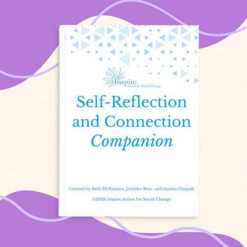 Book titled 'Self-Reflection and Connection Companion' with a purple and beige background